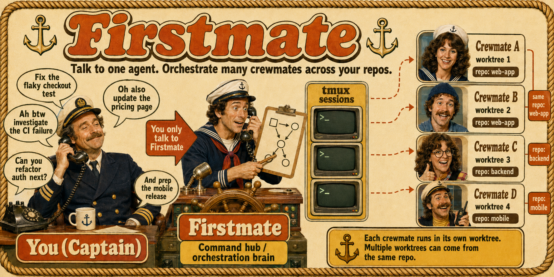 firstmate — 将任务简报与候选规则发送给 Jev，按匹配概率及本地条件解析执行配置。