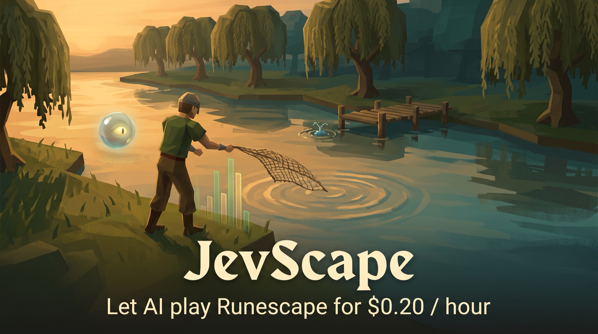 jevscape — 按游戏状态选择目标动作、当前 tick 干预与下一次询问间隔。